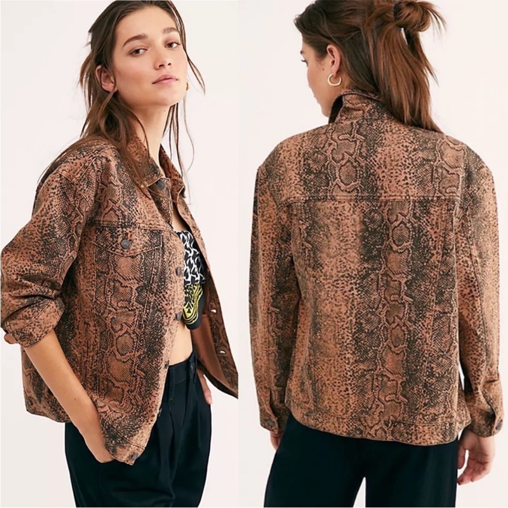 BOGO! Free People Snake Trucker Jacket Medium